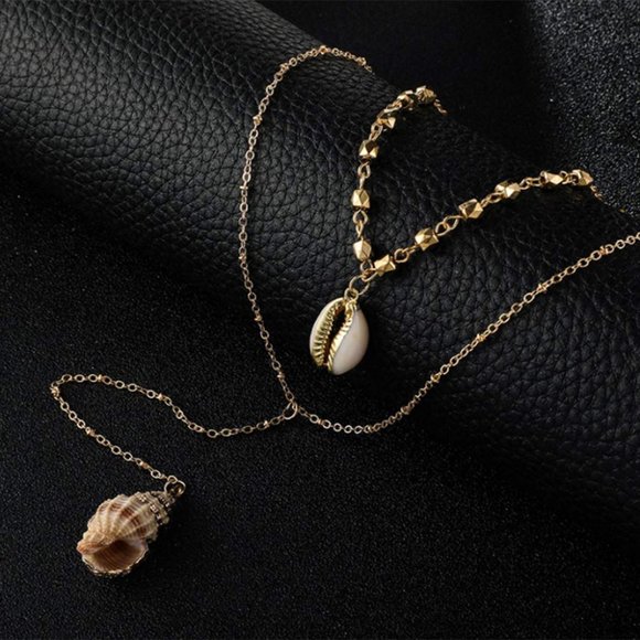 Layer Cowrie Under The Sea Shell Drop Necklace - Picture 3 of 5